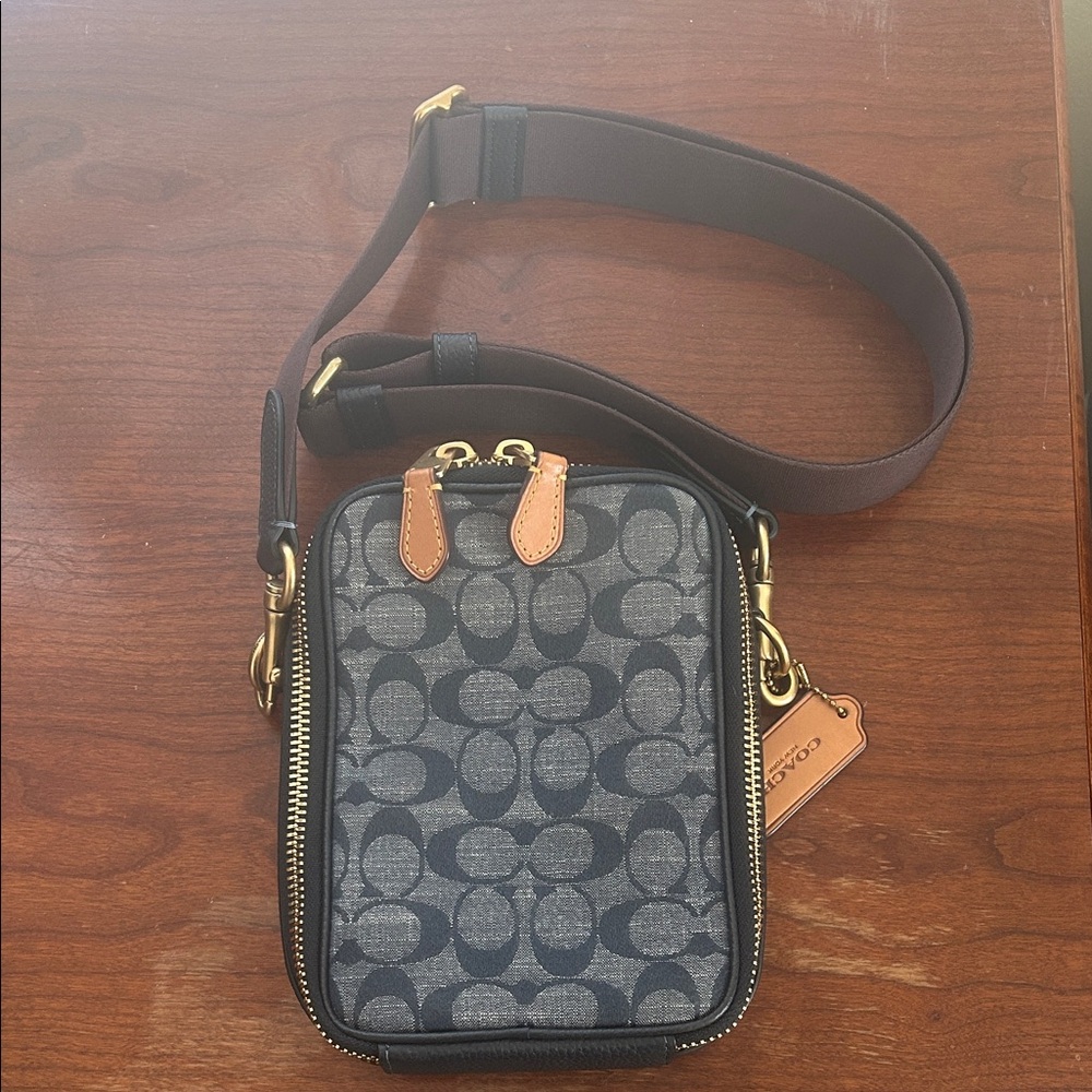 Coach Women's/Men’s Signature Crossbody Phone Bag - Denim blue